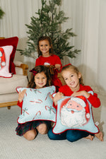 Children's Santa Pillow in Baby Blue