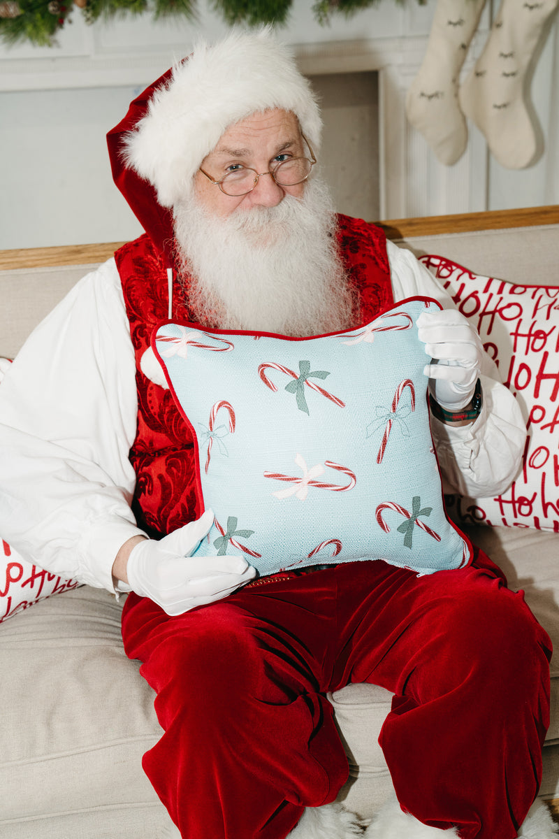 Children's Santa Pillow in Baby Blue