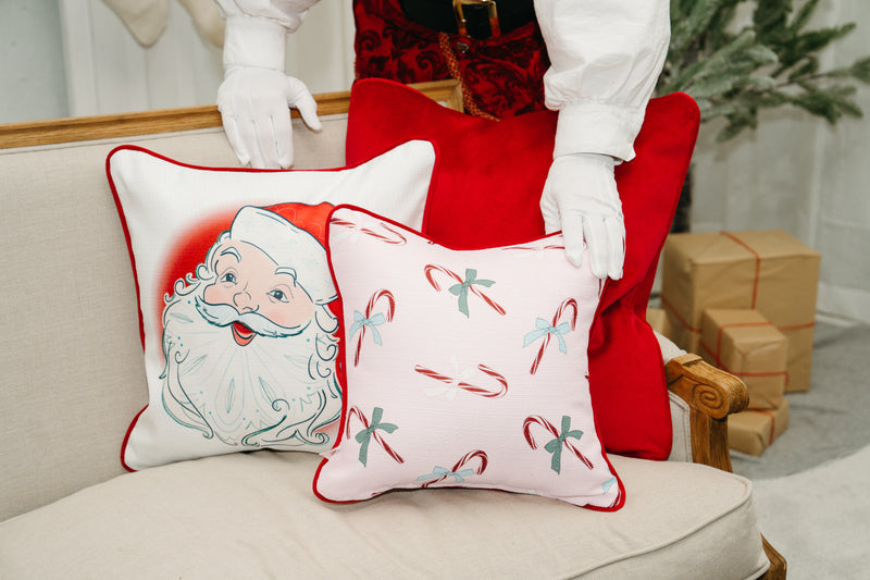 Children's Santa Pillow in Pink