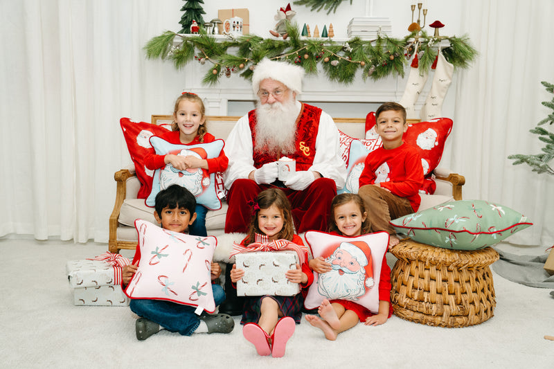 Children's Green Candy Cane Pillow