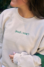 Yeah, Sew? Embroidered Cropped Sweatshirt