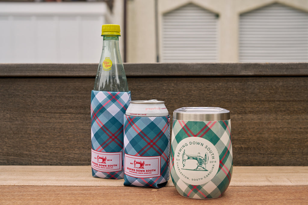 Holiday Plaid Koozie, 4 PACK (Skinny or Standard)