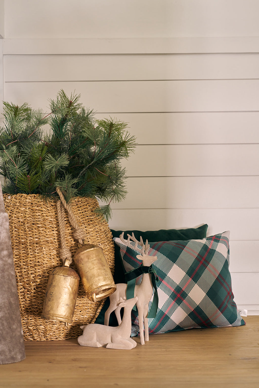 Green & Red Plaid Lumbar Pillow