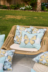 Butterfly Stripe Lumbar Outdoor Pillow