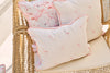 Flamingo with Pink Lattice Lumbar Outdoor Pillow