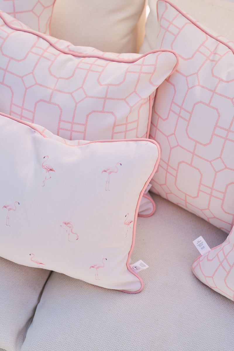 Pink Lattice Outdoor Pillow