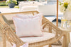 Flamingo with Pink Lattice Lumbar Outdoor Pillow